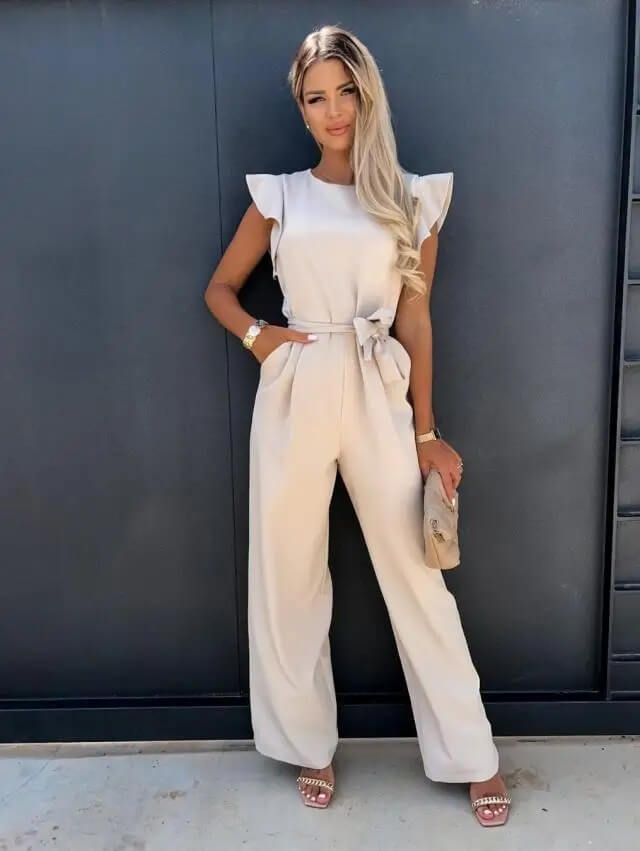 Mira | Eleganter Damen Jumpsuit – Flatterärmel, Weites Bein & Perfekt für Festliche Anlässe 0
