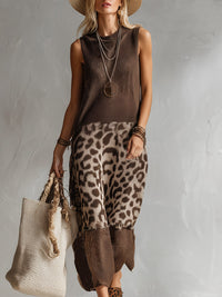 Leonie | Elegant knit dress with sophisticated leopard print