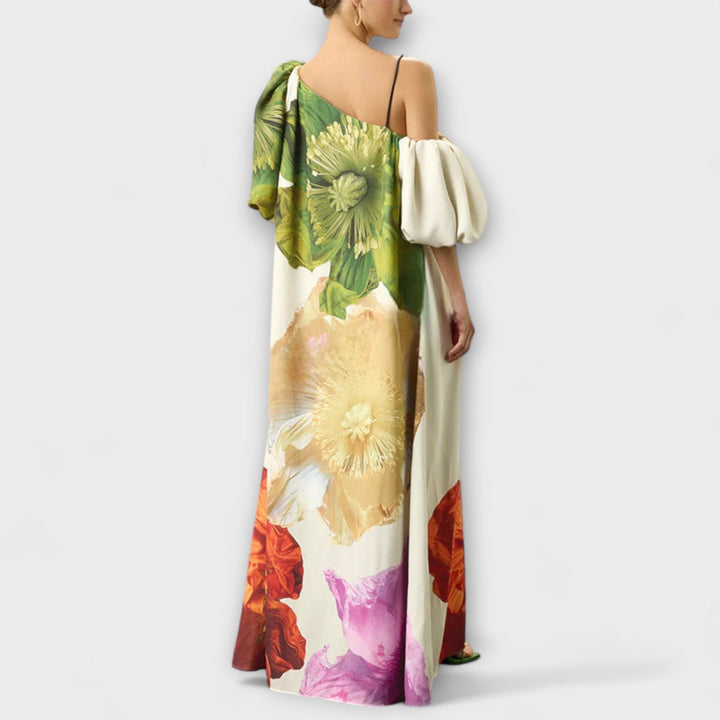 Mira | Elegantes, Off-Shoulder Maxikleid für Damen – Lebhaftes Sommerkleid mit Blumenmuster 4