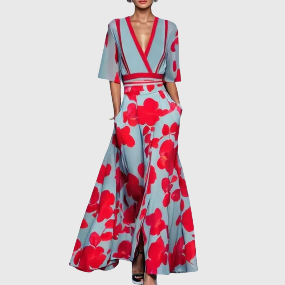 Mira | Festliches Kleid Damen Floral Elegantes Design Tailliert 0
