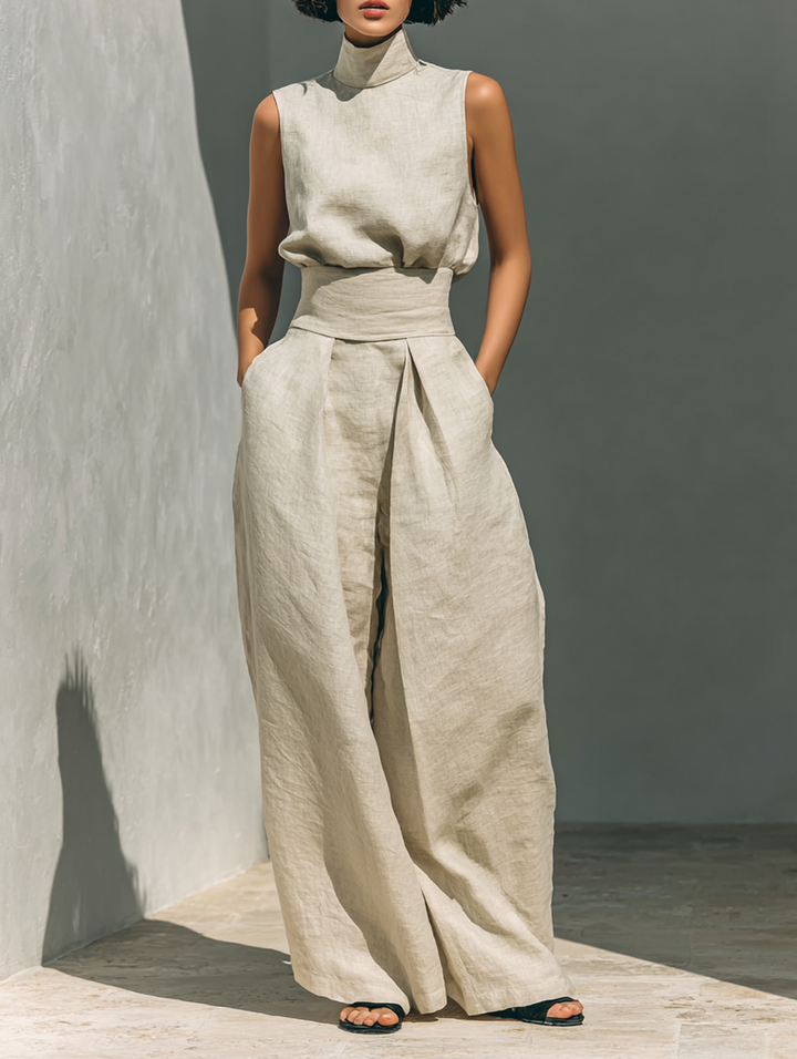 Mira | Minimalistisches Damen Set aus Baumwoll-Leinen 1