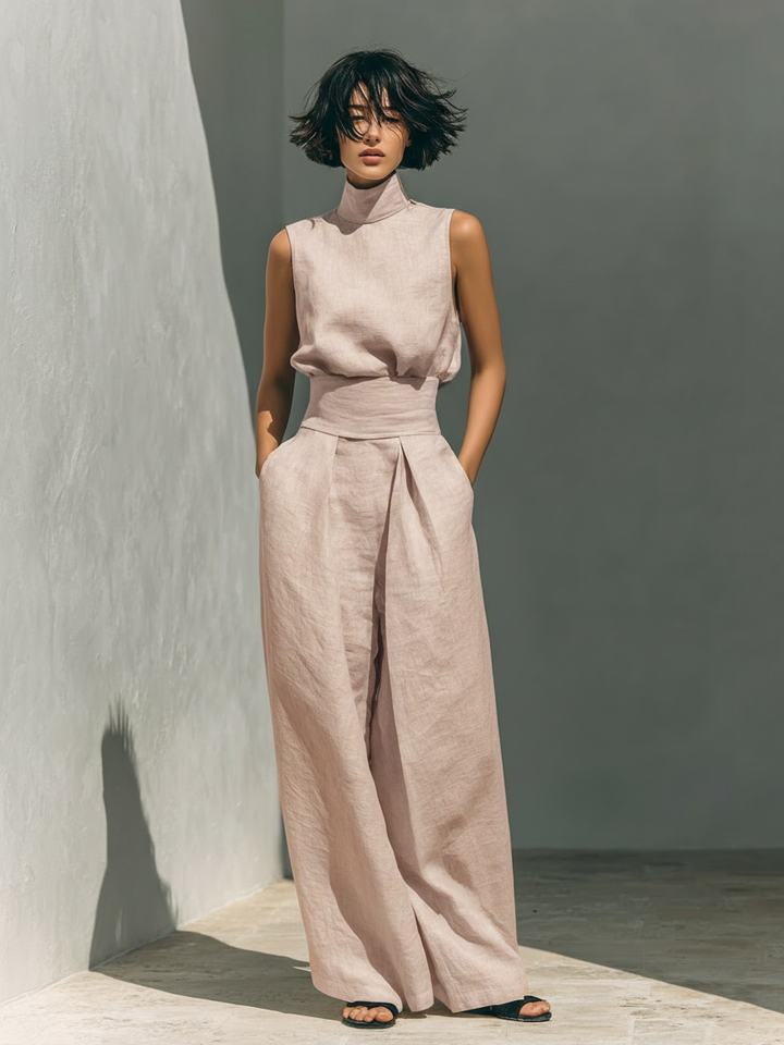 Mira | Minimalistisches Damen Set aus Baumwoll-Leinen 3