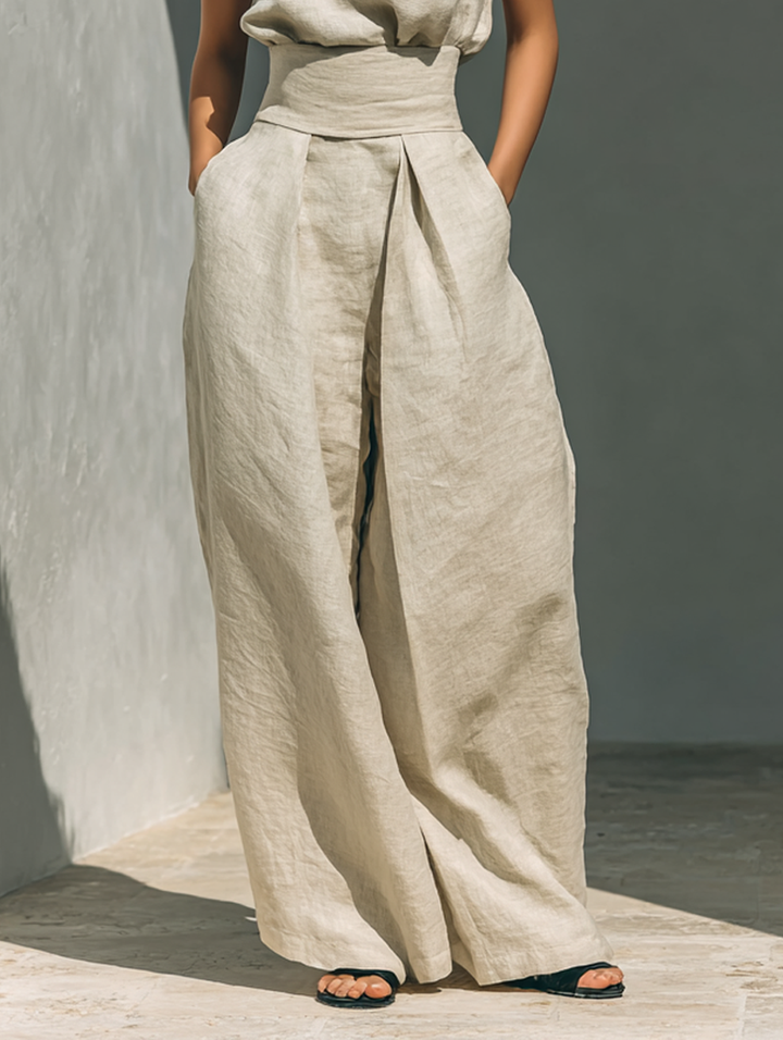Mira | Minimalistisches Damen Set aus Baumwoll-Leinen 6