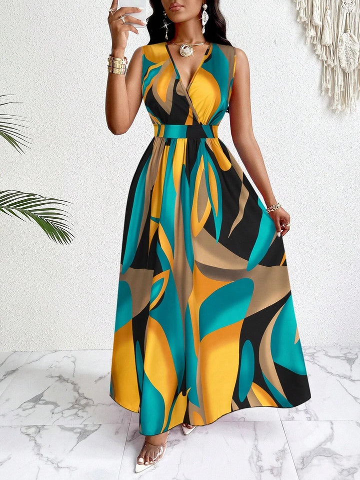Mirella | Elegantes, Abstraktes Maxikleid für Damen – Fließend & Ideal für den Sommer 0