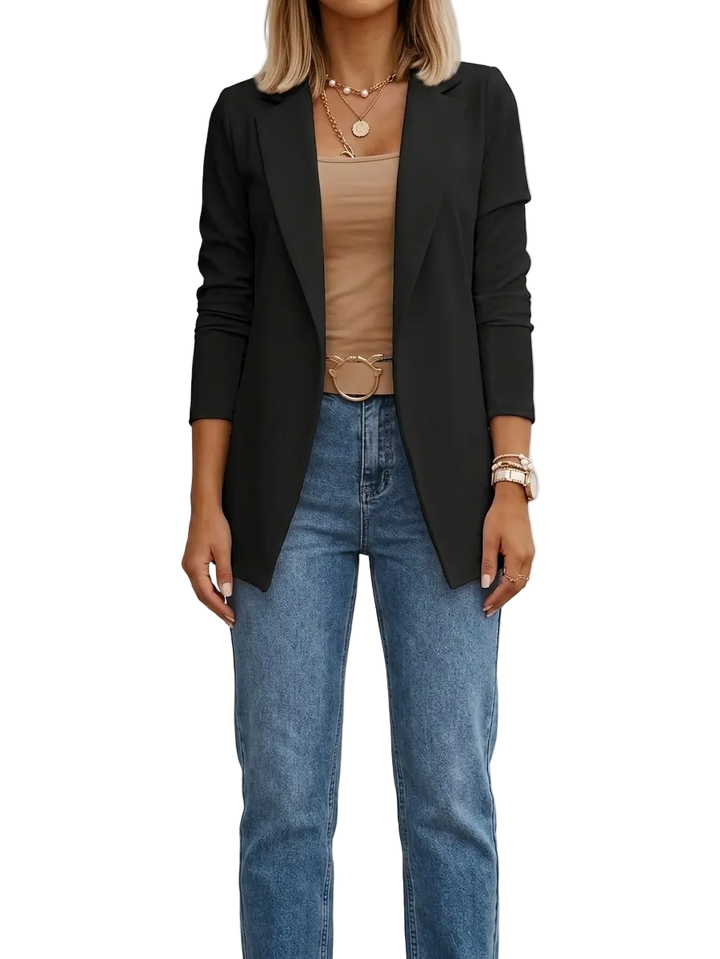 Montera | Eleganter, Drapierter Longblazer Damen für Vielseitige Looks 0