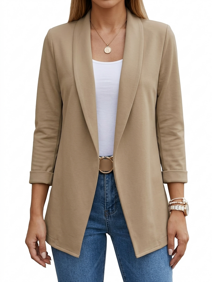 Montera | Eleganter, Drapierter Longblazer Damen für Vielseitige Looks 1