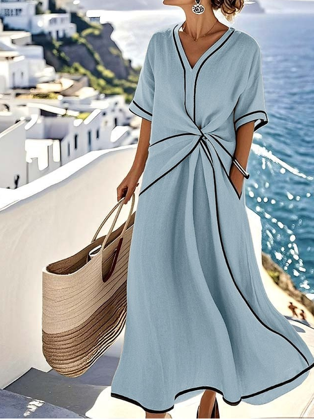 Moria | Elegantes Taillenkleid mit V-Ausschnitt 0
