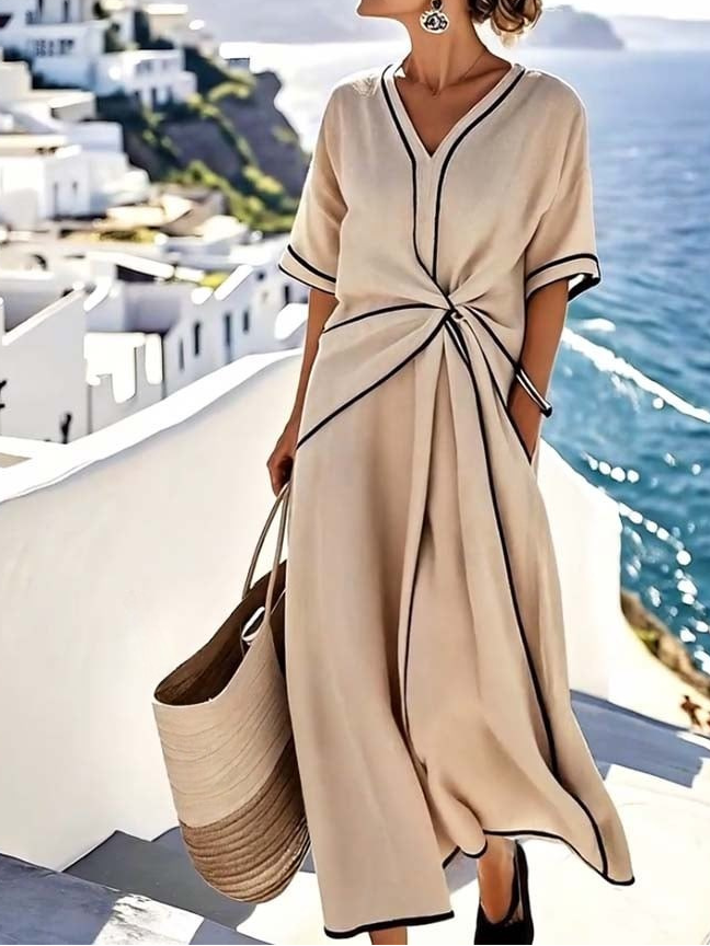 Moria | Elegantes Taillenkleid mit V-Ausschnitt 1