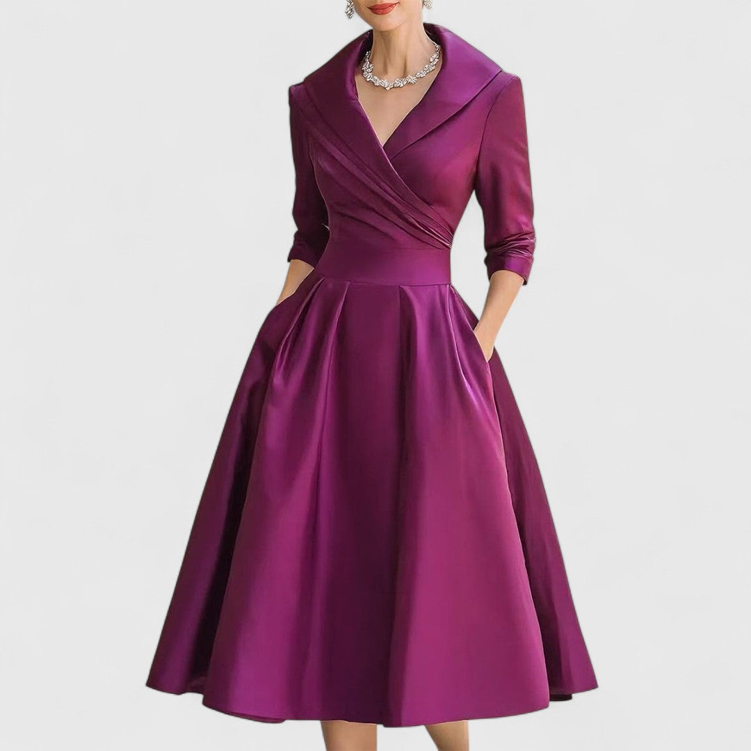 Nivara | Elegantes Midikleid mit V-Ausschnitt 3