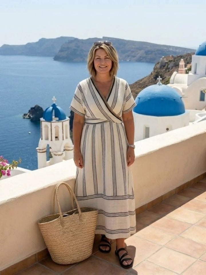 Nivara | Elegantes Wickel-Midikleid mit V-Ausschnitt 3