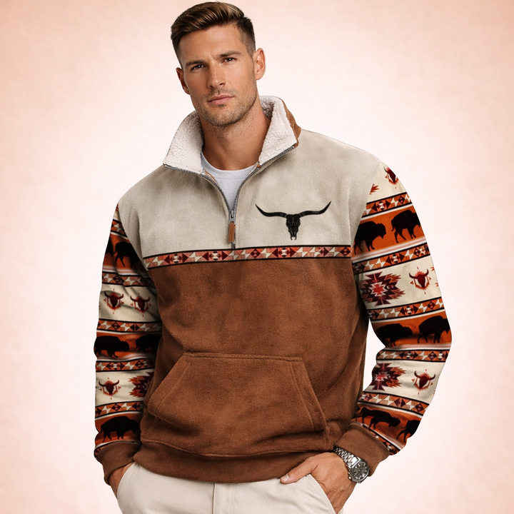 Noah | Gemütlicher, moderner Viertelreißverschluss-Pullover 3