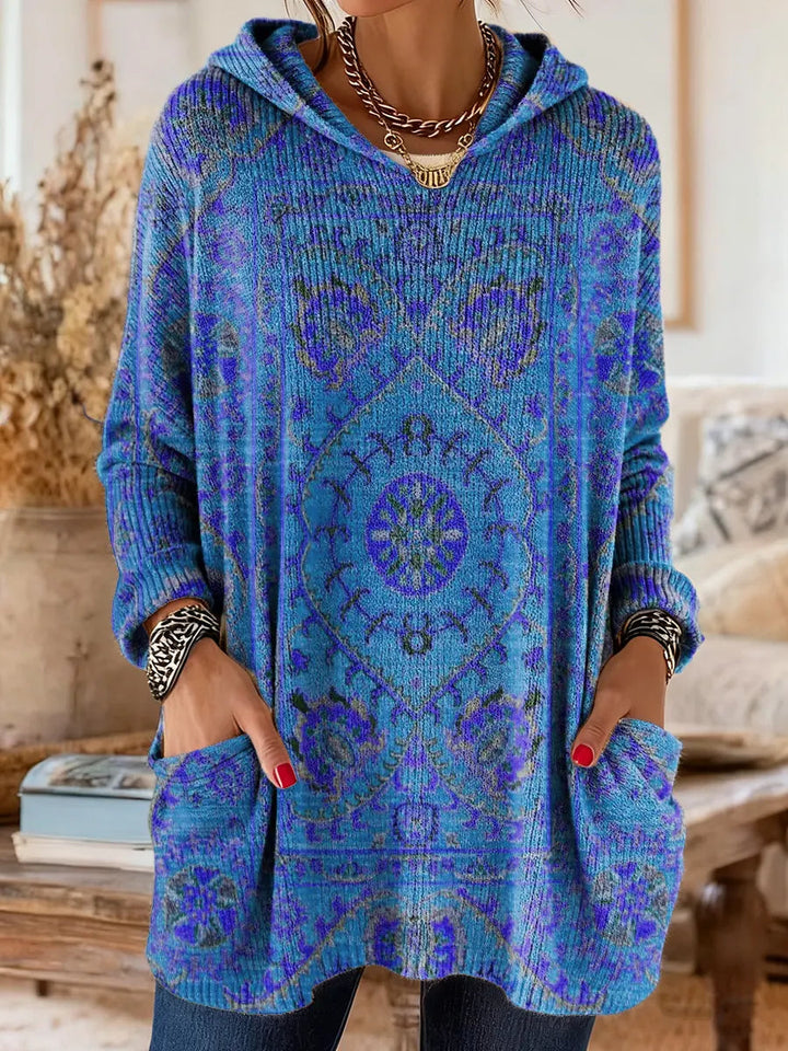 Nora | Bequeme Kapuzen-Tunika mit Retro-Ethno-Print für Damen 8