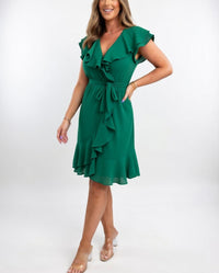 Schroder| Elegant Wrap Dress with Ruffles