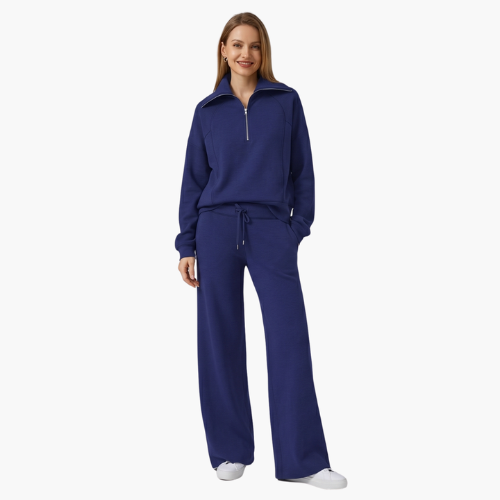Nora | Elegantes, Bequemes Lounge-Set mit Halbreißverschluss und Weitem Bein 1