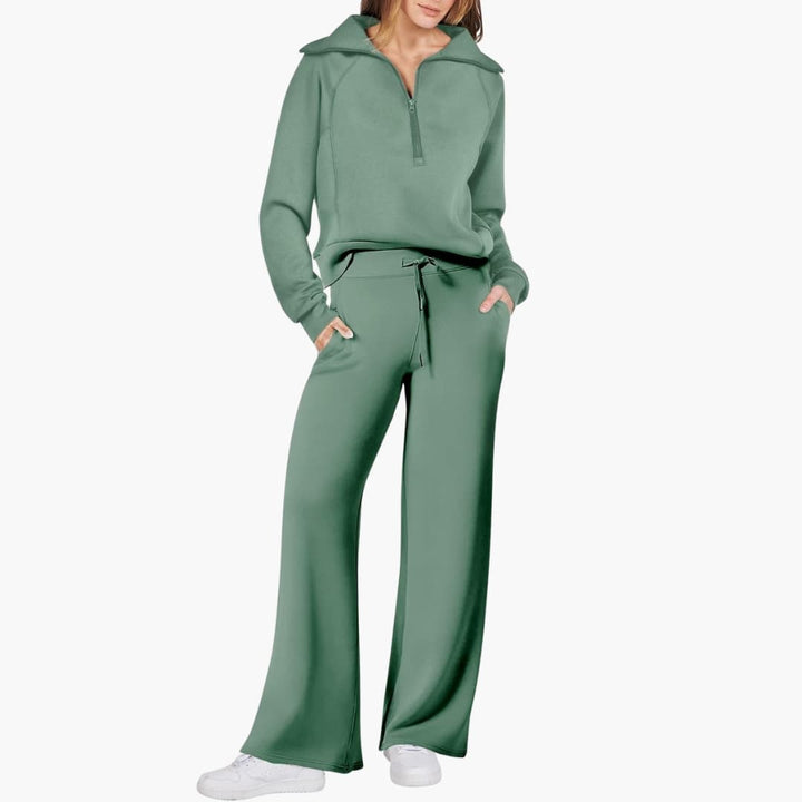 Nora | Elegantes, Bequemes Lounge-Set mit Halbreißverschluss und Weitem Bein 13