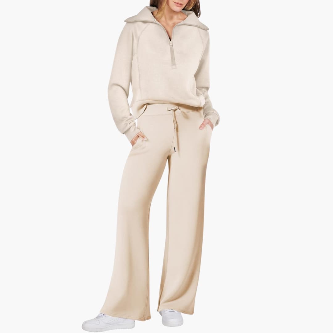 Nora | Elegantes, Bequemes Lounge-Set mit Halbreißverschluss und Weitem Bein 7