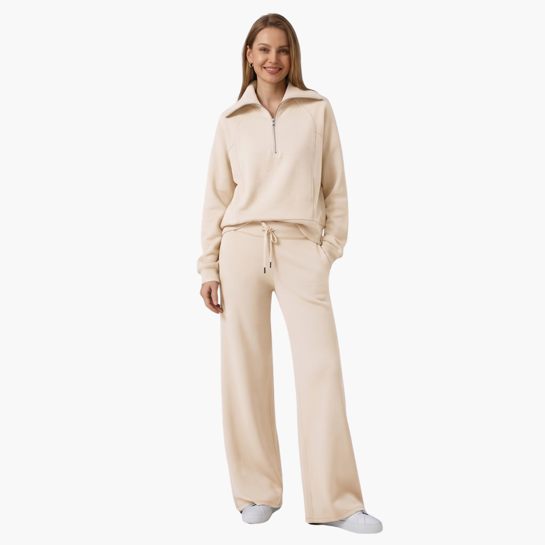 Nora | Elegantes, Bequemes Lounge-Set mit Halbreißverschluss und Weitem Bein 8
