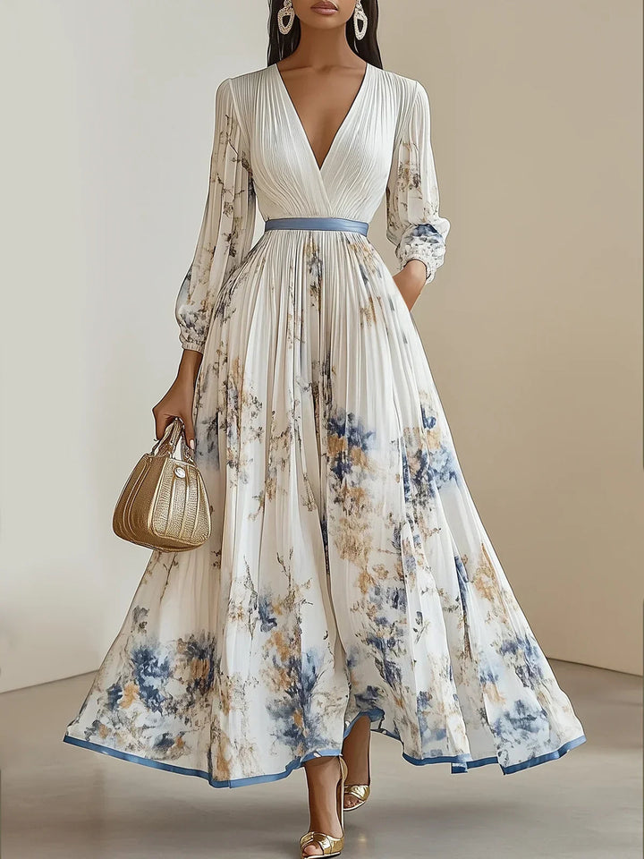 Nora | Maxikleid mit langen Ärmeln und Blumenmuster 0