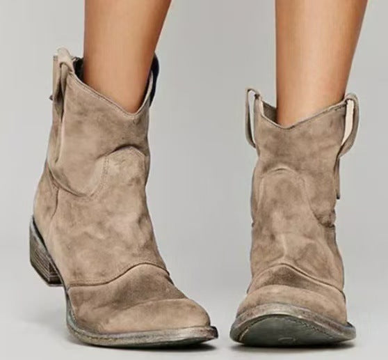 Nubri | Elegante Wildleder-Stiefeletten mit Blockabsatz 0