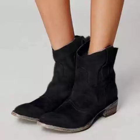 Nubri | Elegante Wildleder-Stiefeletten mit Blockabsatz 2