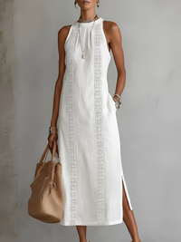 Lilly | Elegantes und besticktes ärmelloses Damen-Midikleid