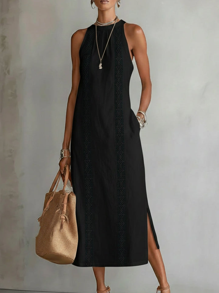 Octavia | Elegantes, Besticktes &amp; Ärmelloses Damen Midikleid 9