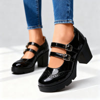 Betty | Mary Jane Block Heel Shoes with Double Strap