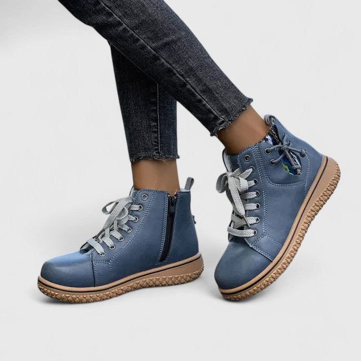 Pavla | Elegante & Bequeme Damen Stiefeletten mit Schnürung und Reißverschluss 5