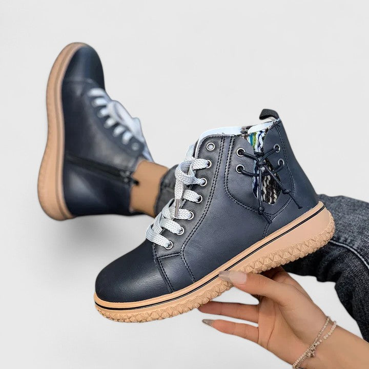 Pavla | Elegante & Bequeme Damen Stiefeletten mit Schnürung und Reißverschluss 7