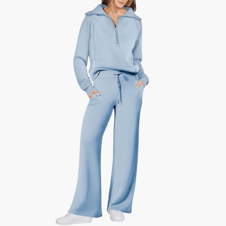 Rosa | Elegantes, Bequemes Lounge Set mit Reißverschluss und Weitem Bein 2
