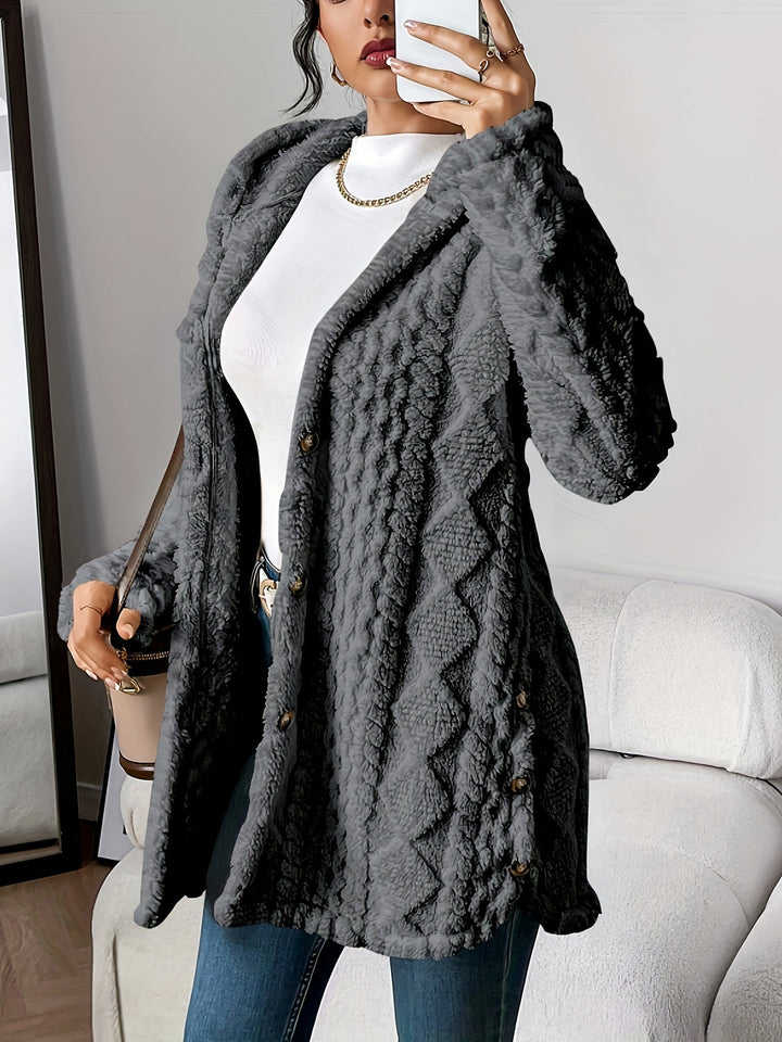 Rosalie | Kuschelige Damen Strickjacke mit Kapuze 4