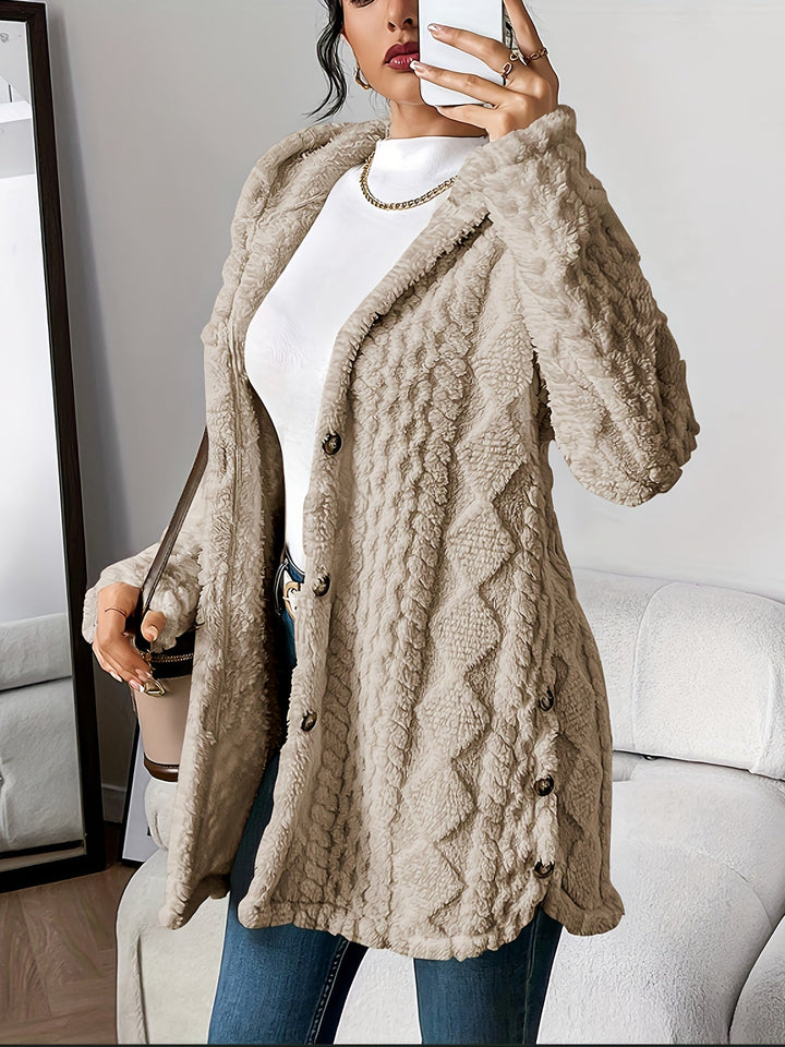 Rosalie | Kuschelige Damen Strickjacke mit Kapuze 9