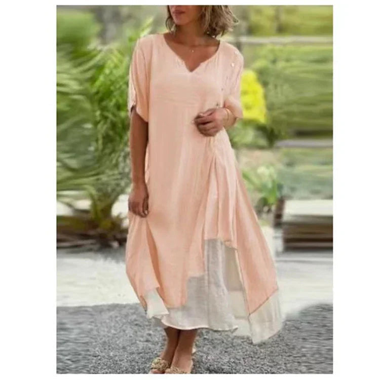 Sarina | Elegantes Midikleid Sommer – Asymmetrisch &amp; Leicht für Festliche Anlässe 3