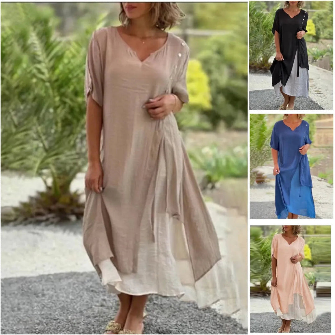 Sarina | Elegantes Midikleid Sommer – Asymmetrisch &amp; Leicht für Festliche Anlässe 4