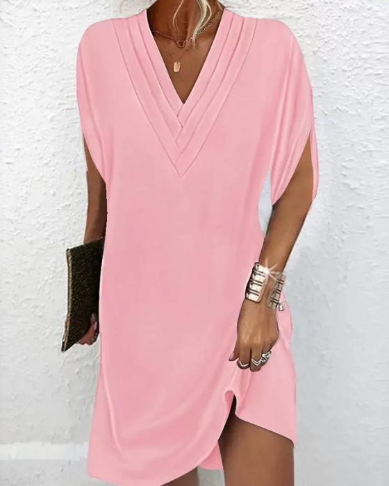 Sienna | Elegantes Midikleid Sommer mit V-Ausschnitt – Weich, Atmungsaktiv &amp; Vielseitig 1