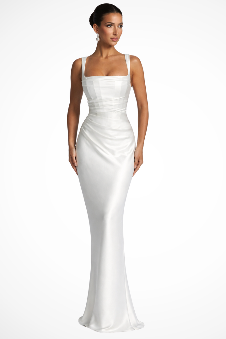 Sienna | Elegantes, Fließendes &amp; Dramatisches Maxikleid aus Satin 4