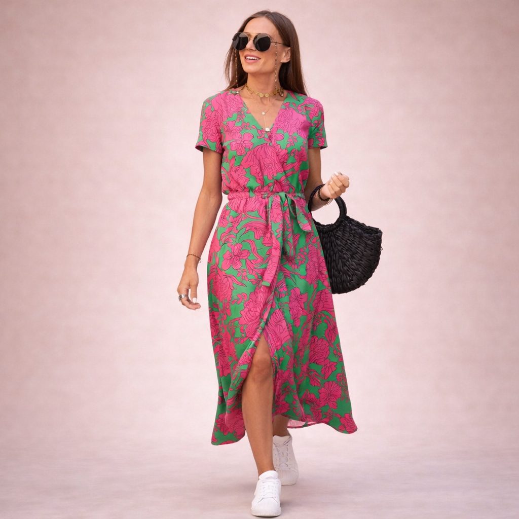 Sienna | Luftiges, geblümtes Wickelkleid im Sommerstil 0