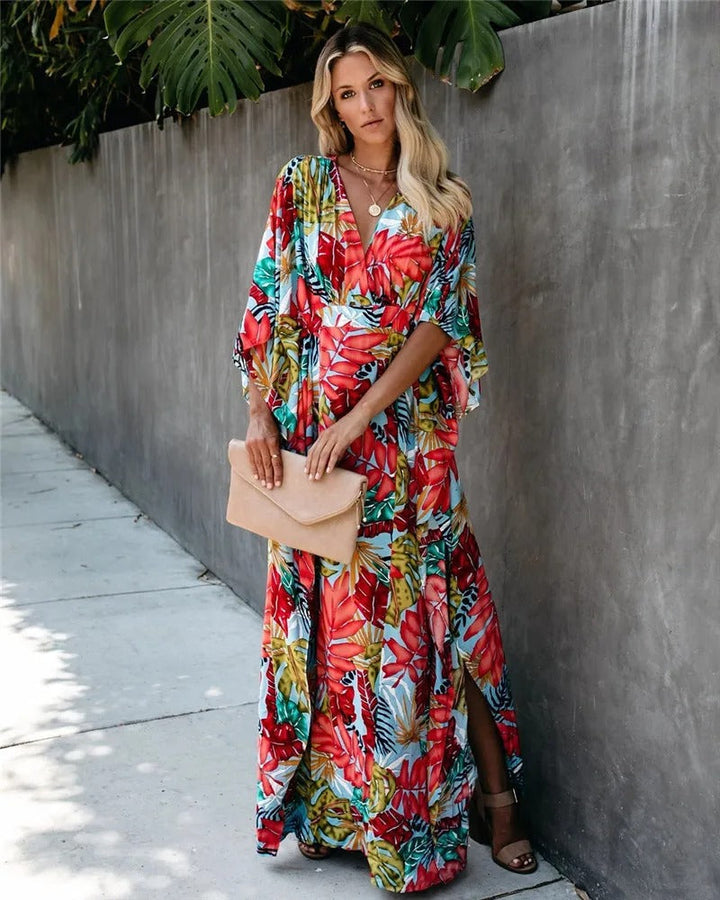 Sienna | Maxikleid Sommer Boho Stil Elegantes Wickeldesign Atemberaubend 3