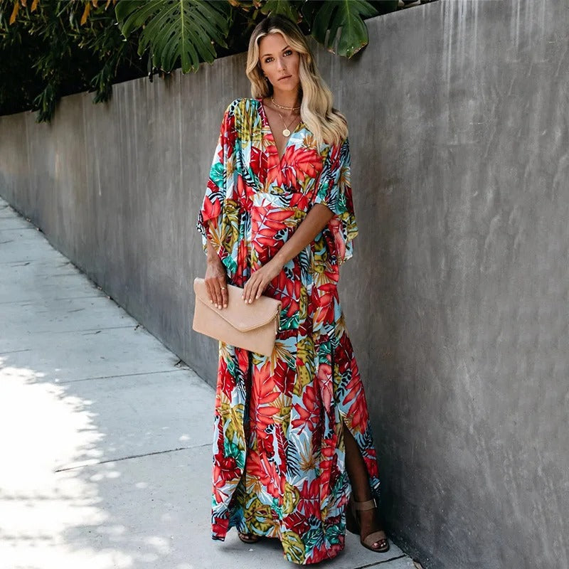 Sienna | Maxikleid Sommer Boho Stil Elegantes Wickeldesign Atemberaubend 4