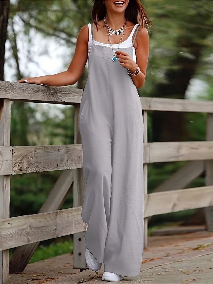 Sofia | Bequemer und leichter ärmelloser Leinen Jumpsuit 5