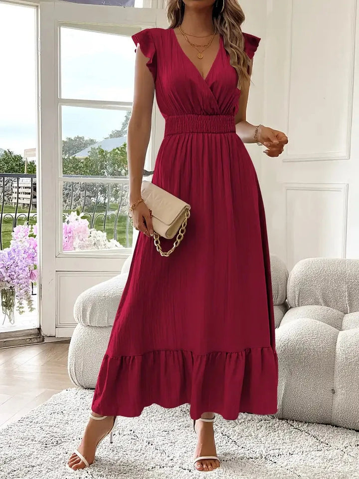 Sofia |  Elegantes Sommer Maxikleid mit V-Ausschnitt 5