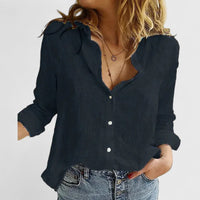 Emma | Elegant Linen-Look Button-Down Shirt for Women