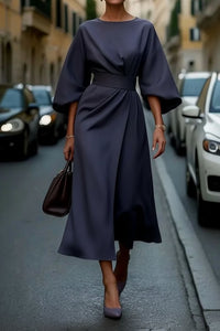 Mara | Midi Dress with Statement Sleeves for Timeless Elegance