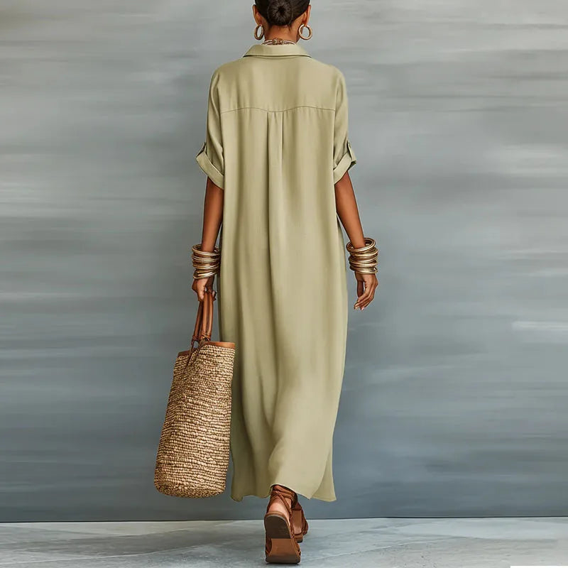 Sophie | Elegantes, Atmungsaktives &amp; Vielseitiges Maxi-Hemdkleid für Damen 1