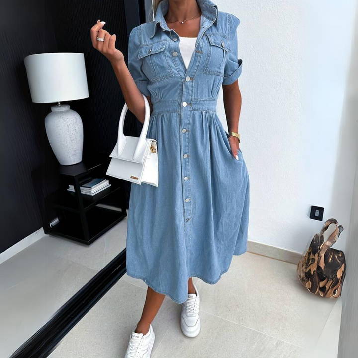 Sophie | Elegantes, Feminines &amp; Vielseitiges Jeans-Midikleid 2