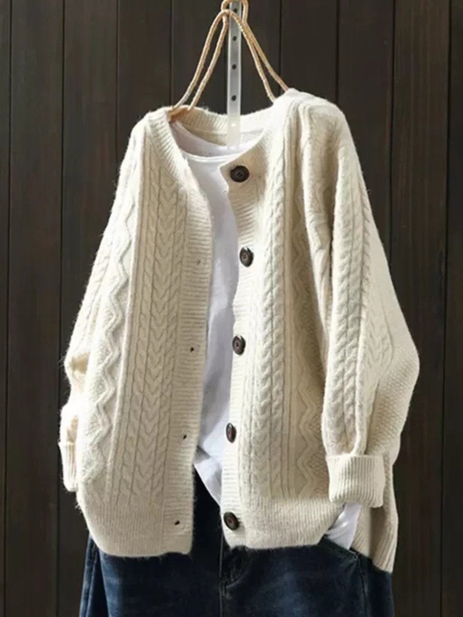 Sophie | Gemütliche und stilvolle Zopfmuster Strickjacke 0