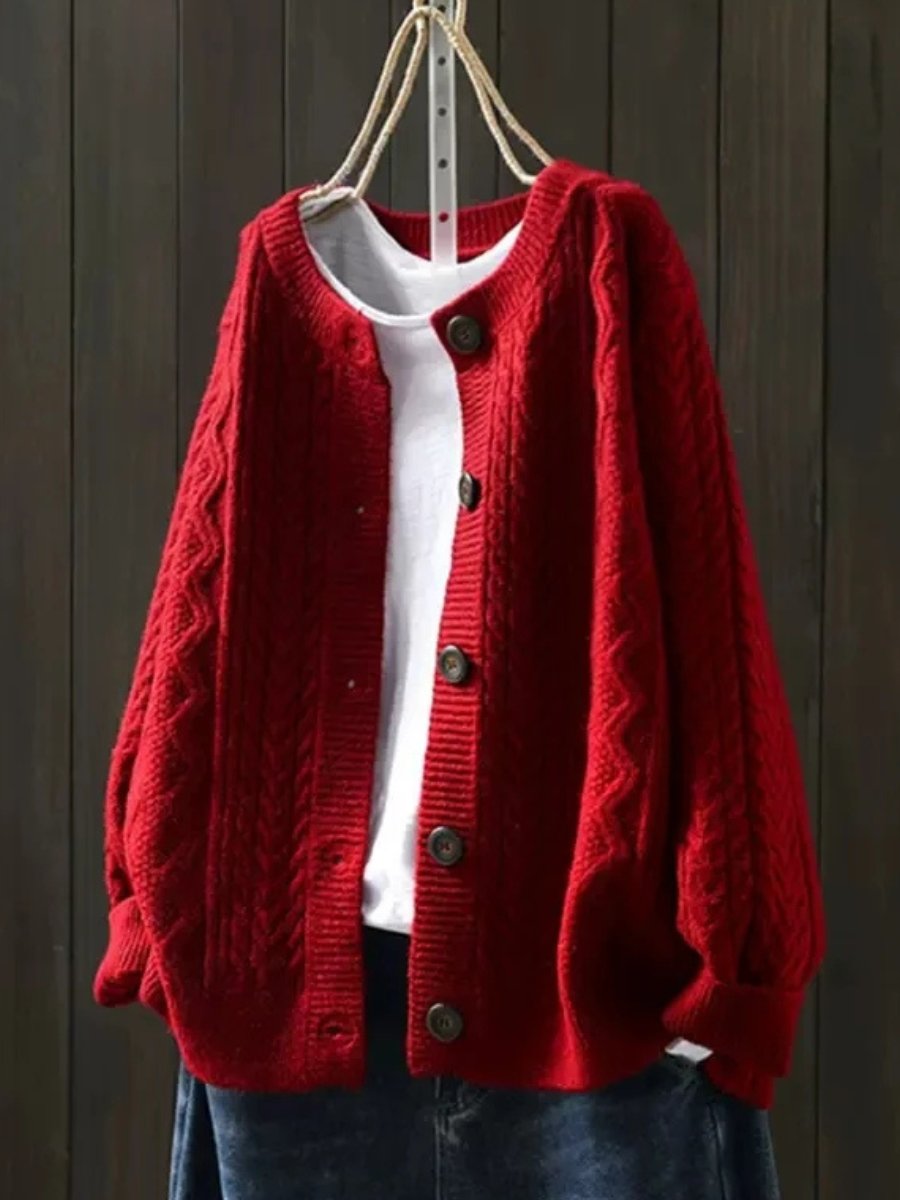 Sophie | Gemütliche und stilvolle Zopfmuster Strickjacke 1
