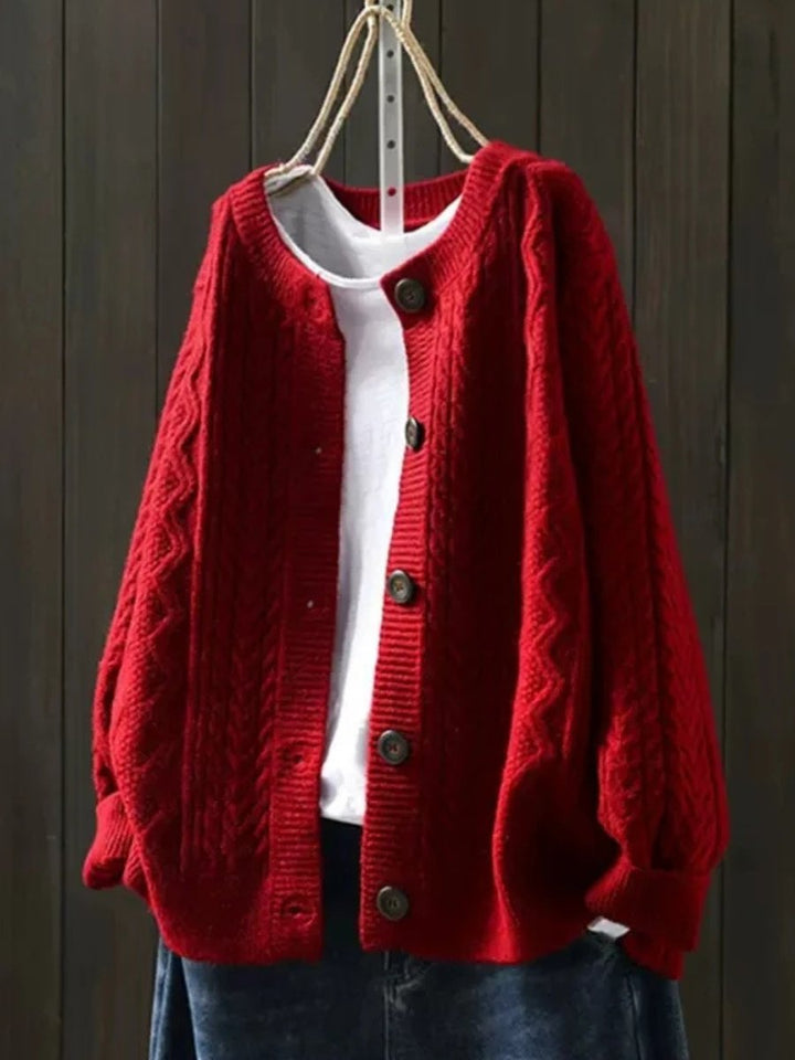 Sophie | Gemütliche und stilvolle Zopfmuster Strickjacke 1