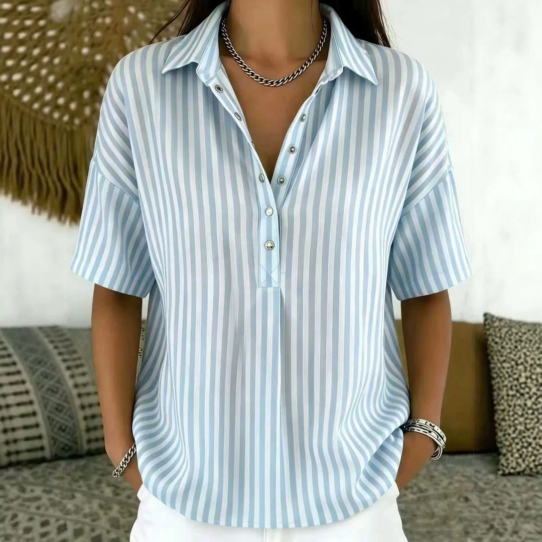 Stefanie | Bequeme und schicke gestreifte Bluse mit Kragen 6