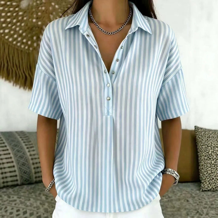 Stefanie | Bequeme und schicke gestreifte Bluse mit Kragen 6